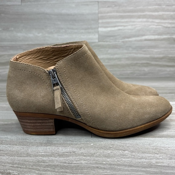 Lucky Brand Suede Brielley Side Zip Ankle Booties Womens Size 8 - Picture 1 of 12
